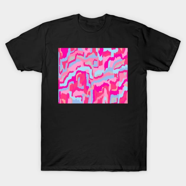 Hot Pink Digital Abstract T-Shirt by DanielleGensler